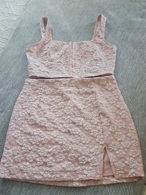 Wild Fable - Pink Floral Lace Two-Piece Mini Dress
